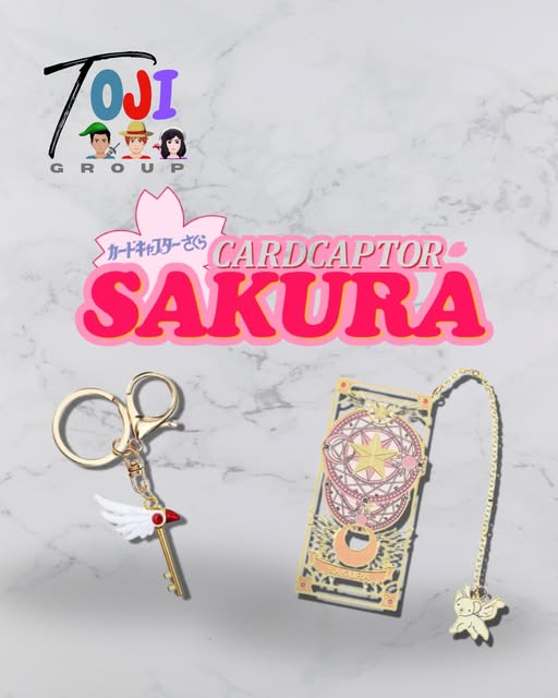 Llaveros de Cardcaptor Sakura con diseños de llave alada y carta